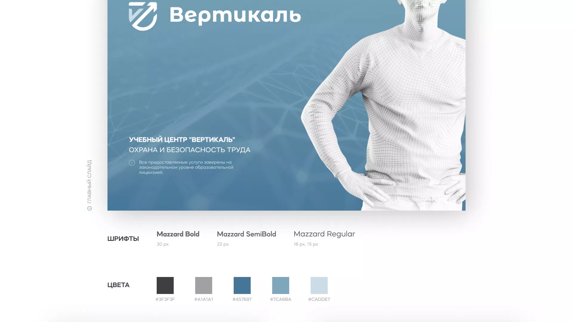 Разработка презентации для учебного центра «Вертикаль» в Пятигорске