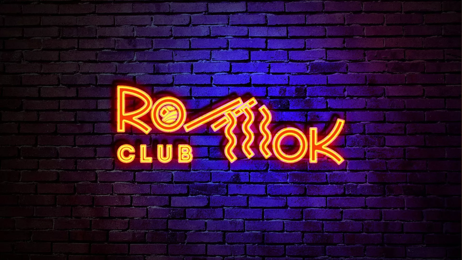 Разработка светящейся интерьерной вывески суши-бара «Roll Wok Club» в Пятигорске
